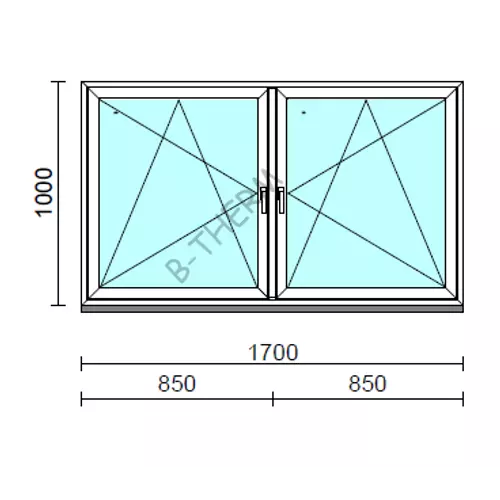 TO Bny-Bny ablak.  170x100 cm (Rendelhető méretek: szélesség 165-174 cm, magasság 95-104 cm.)   Green 76 profilból