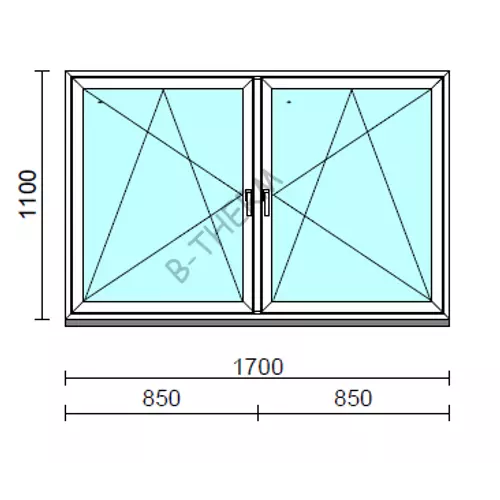 TO Bny-Bny ablak.  170x110 cm (Rendelhető méretek: szélesség 165-174 cm, magasság 105-114 cm.)  New Balance 85 profilból