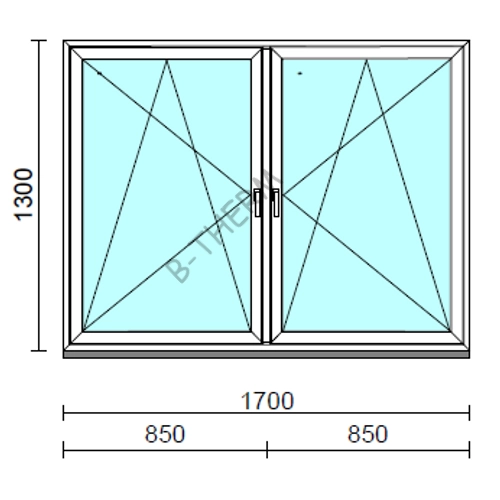 TO Bny-Bny ablak.  170x130 cm (Rendelhető méretek: szélesség 165-174 cm, magasság 125-134 cm.) Deluxe A85 profilból