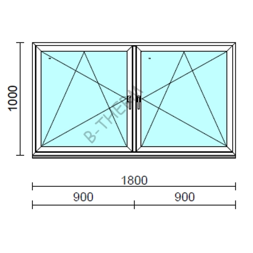 TO Bny-Bny ablak.  180x100 cm (Rendelhető méretek: szélesség 175-184 cm, magasság 95-104 cm.)   Green 76 profilból
