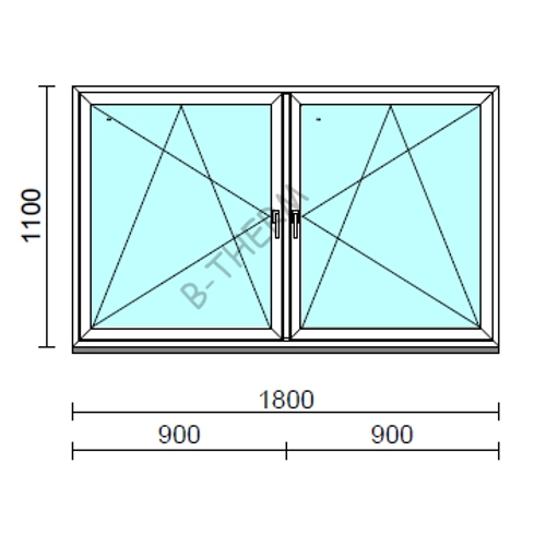 TO Bny-Bny ablak.  180x110 cm (Rendelhető méretek: szélesség 175-184 cm, magasság 105-114 cm.) Deluxe A85 profilból