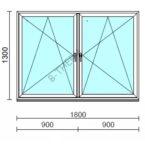 TO Bny-Bny ablak.  180x130 cm (Rendelhető méretek: szélesség 175-184 cm, magasság 125-134 cm.)   Green 76 profilból