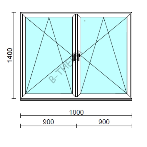 TO Bny-Bny ablak.  180x140 cm (Rendelhető méretek: szélesség 175-184 cm, magasság 135-144 cm.) Deluxe A85 profilból