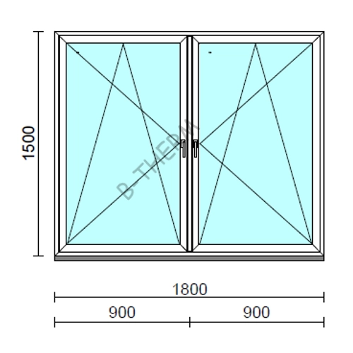 TO Bny-Bny ablak.  180x150 cm (Rendelhető méretek: szélesség 175-184 cm, magasság 145-154 cm.)   Green 76 profilból