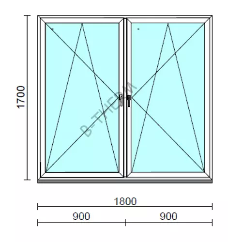 TO Bny-Bny ablak.  180x170 cm (Rendelhető méretek: szélesség 175-184 cm, magasság 165-174 cm.) Deluxe A85 profilból