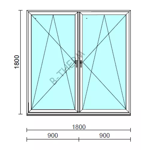TO Bny-Bny ablak.  180x180 cm (Rendelhető méretek: szélesség 175-184 cm, magasság 175-184 cm.) Deluxe A85 profilból