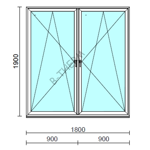 TO Bny-Bny ablak.  180x190 cm (Rendelhető méretek: szélesség 175-184 cm, magasság 185-190 cm.)  New Balance 85 profilból
