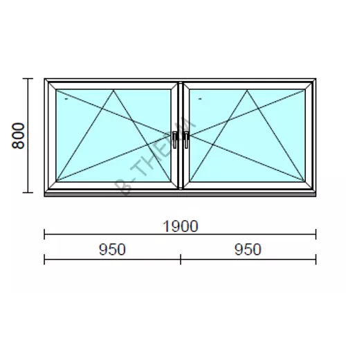TO Bny-Bny ablak.  190x 80 cm (Rendelhető méretek: szélesség 185-194 cm, magasság 80-84 cm.)   Green 76 profilból