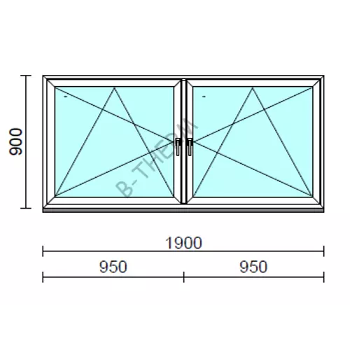 TO Bny-Bny ablak.  190x 90 cm (Rendelhető méretek: szélesség 185-194 cm, magasság 85-94 cm.)   Green 76 profilból