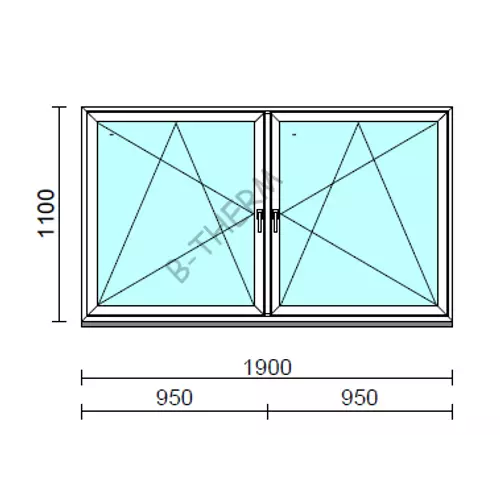 TO Bny-Bny ablak.  190x110 cm (Rendelhető méretek: szélesség 185-194 cm, magasság 105-114 cm.) Deluxe A85 profilból