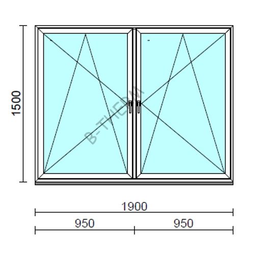 TO Bny-Bny ablak.  190x150 cm (Rendelhető méretek: szélesség 185-194 cm, magasság 145-154 cm.)  New Balance 85 profilból