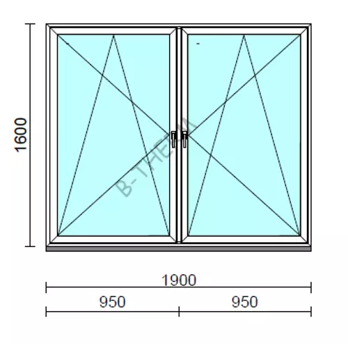 TO Bny-Bny ablak.  190x160 cm (Rendelhető méretek: szélesség 185-194 cm, magasság 155-164 cm.)  New Balance 85 profilból