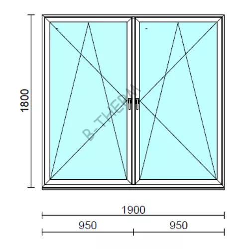 TO Bny-Bny ablak.  190x180 cm (Rendelhető méretek: szélesség 185-194 cm, magasság 175-184 cm.)   Green 76 profilból