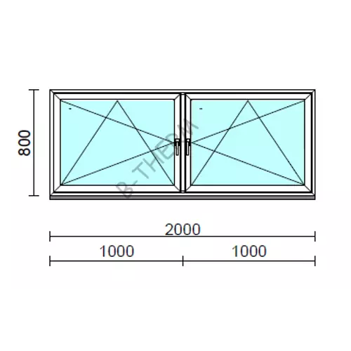 TO Bny-Bny ablak.  200x 80 cm (Rendelhető méretek: szélesség 195-204 cm, magasság 80-84 cm.)   Green 76 profilból