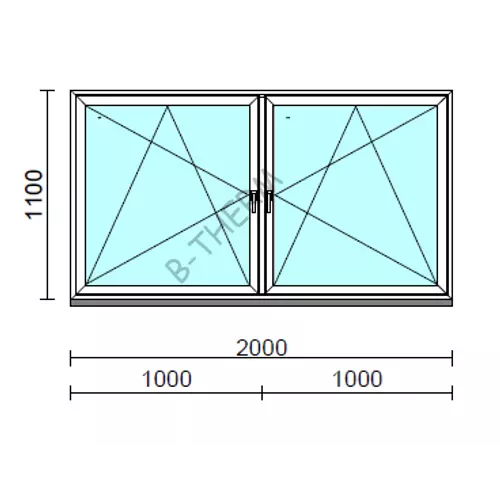 TO Bny-Bny ablak.  200x110 cm (Rendelhető méretek: szélesség 195-204 cm, magasság 105-114 cm.)   Green 76 profilból