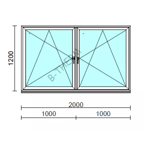 TO Bny-Bny ablak.  200x120 cm (Rendelhető méretek: szélesség 195-204 cm, magasság 115-124 cm.)  New Balance 85 profilból