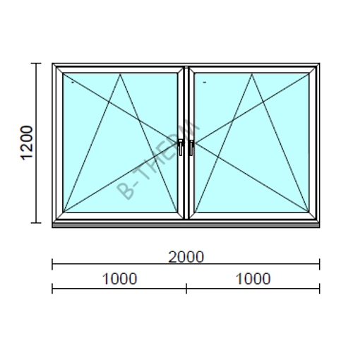 TO Bny-Bny ablak.  200x120 cm (Rendelhető méretek: szélesség 195-204 cm, magasság 115-124 cm.) Deluxe A85 profilból