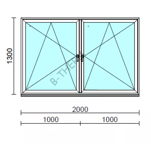 TO Bny-Bny ablak.  200x130 cm (Rendelhető méretek: szélesség 195-204 cm, magasság 125-134 cm.)   Green 76 profilból