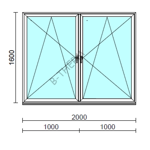 TO Bny-Bny ablak.  200x160 cm (Rendelhető méretek: szélesség 195-204 cm, magasság 155-164 cm.)  New Balance 85 profilból