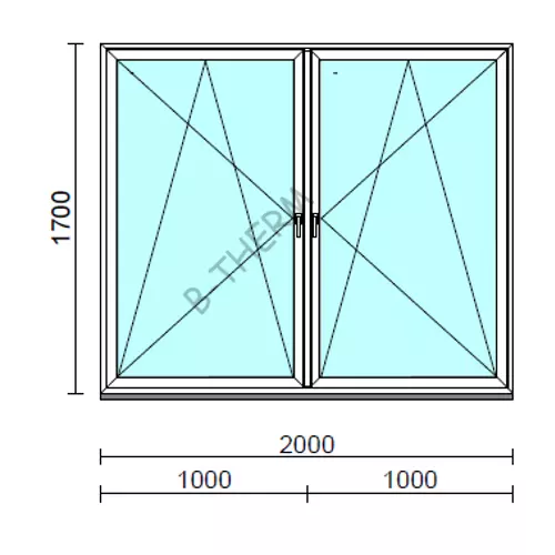 TO Bny-Bny ablak.  200x170 cm (Rendelhető méretek: szélesség 195-204 cm, magasság 165-174 cm.) Deluxe A85 profilból