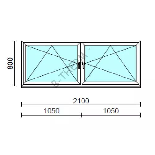TO Bny-Bny ablak.  210x 80 cm (Rendelhető méretek: szélesség 205-214 cm, magasság 80-84 cm.)   Green 76 profilból