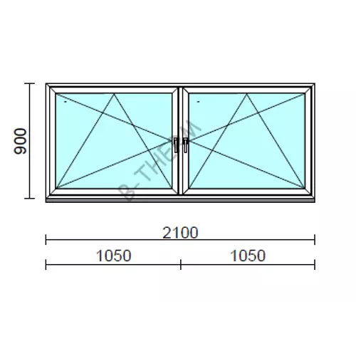 TO Bny-Bny ablak.  210x 90 cm (Rendelhető méretek: szélesség 205-214 cm, magasság 85-94 cm.) Deluxe A85 profilból