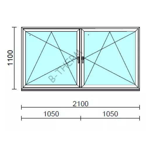 TO Bny-Bny ablak.  210x110 cm (Rendelhető méretek: szélesség 205-214 cm, magasság 105-114 cm.)  New Balance 85 profilból