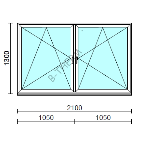 TO Bny-Bny ablak.  210x130 cm (Rendelhető méretek: szélesség 205-214 cm, magasság 125-134 cm.)  New Balance 85 profilból