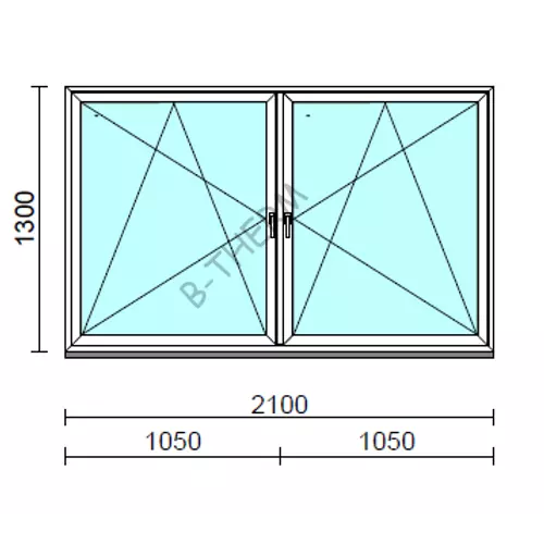 TO Bny-Bny ablak.  210x130 cm (Rendelhető méretek: szélesség 205-214 cm, magasság 125-134 cm.)   Green 76 profilból
