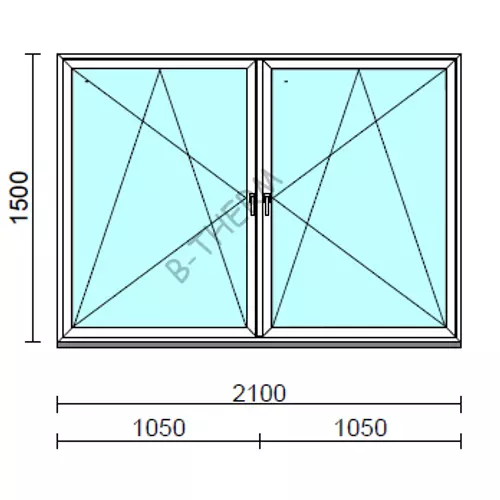 TO Bny-Bny ablak.  210x150 cm (Rendelhető méretek: szélesség 205-214 cm, magasság 145-154 cm.)   Green 76 profilból