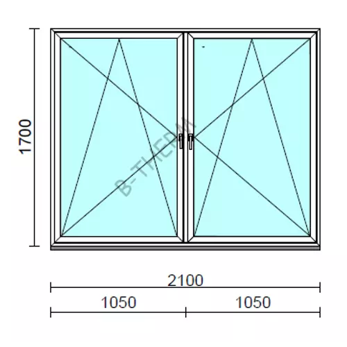 TO Bny-Bny ablak.  210x170 cm (Rendelhető méretek: szélesség 205-214 cm, magasság 165-174 cm.) Deluxe A85 profilból