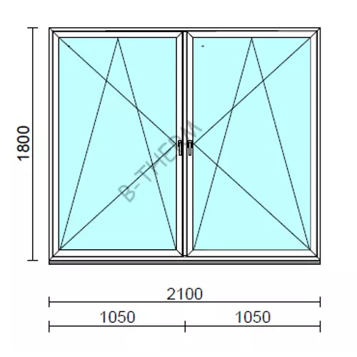 TO Bny-Bny ablak.  210x180 cm (Rendelhető méretek: szélesség 205-214 cm, magasság 175-180 cm.) Deluxe A85 profilból