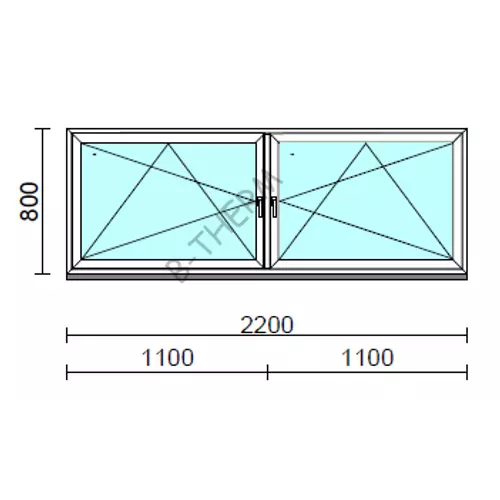 TO Bny-Bny ablak.  220x 80 cm (Rendelhető méretek: szélesség 215-224 cm, magasság 80-84 cm.) Deluxe A85 profilból