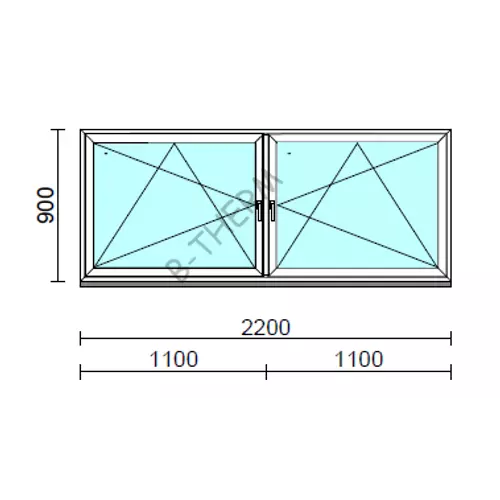 TO Bny-Bny ablak.  220x 90 cm (Rendelhető méretek: szélesség 215-224 cm, magasság 85-94 cm.)   Green 76 profilból