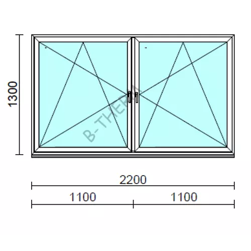 TO Bny-Bny ablak.  220x130 cm (Rendelhető méretek: szélesség 215-224 cm, magasság 125-134 cm.) Deluxe A85 profilból
