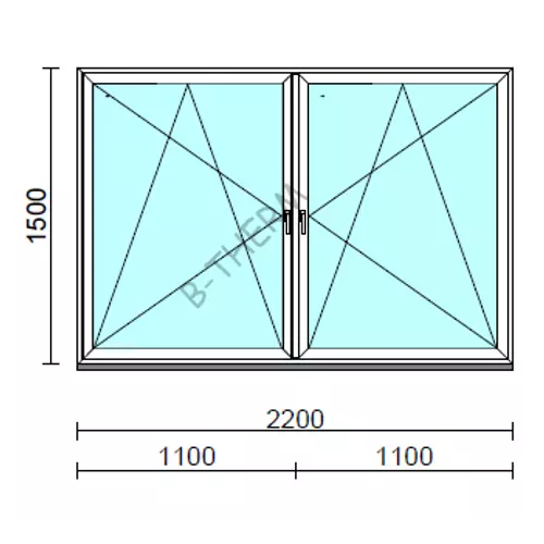 TO Bny-Bny ablak.  220x150 cm (Rendelhető méretek: szélesség 215-224 cm, magasság 145-154 cm.)  New Balance 85 profilból