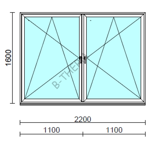 TO Bny-Bny ablak.  220x160 cm (Rendelhető méretek: szélesség 215-224 cm, magasság 155-164 cm.) Deluxe A85 profilból