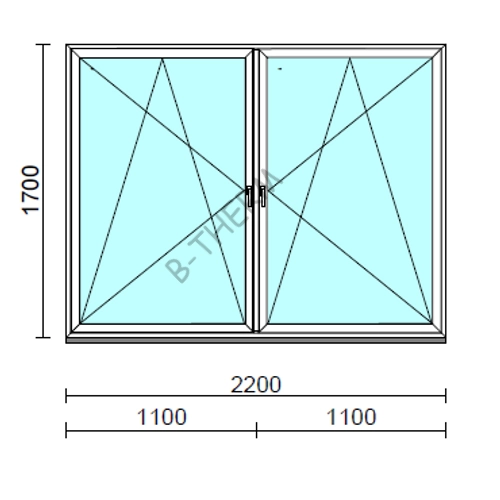 TO Bny-Bny ablak.  220x170 cm (Rendelhető méretek: szélesség 215-224 cm, magasság 165-174 cm.)   Green 76 profilból