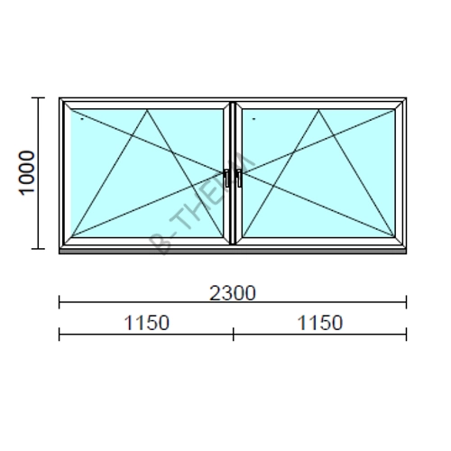 TO Bny-Bny ablak.  230x100 cm (Rendelhető méretek: szélesség 225-234 cm, magasság 95-104 cm.) Deluxe A85 profilból