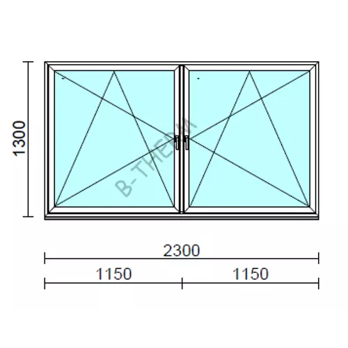 TO Bny-Bny ablak.  230x130 cm (Rendelhető méretek: szélesség 225-234 cm, magasság 125-134 cm.) Deluxe A85 profilból