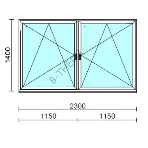 TO Bny-Bny ablak.  230x140 cm (Rendelhető méretek: szélesség 225-234 cm, magasság 135-144 cm.)  New Balance 85 profilból
