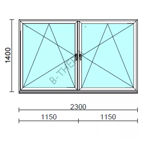 TO Bny-Bny ablak.  230x140 cm (Rendelhető méretek: szélesség 225-234 cm, magasság 135-144 cm.) Deluxe A85 profilból
