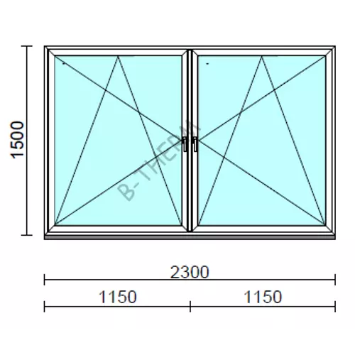TO Bny-Bny ablak.  230x150 cm (Rendelhető méretek: szélesség 225-234 cm, magasság 145-154 cm.)   Green 76 profilból