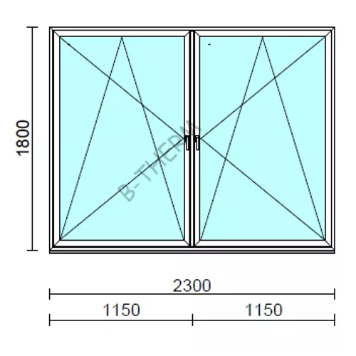 TO Bny-Bny ablak.  230x180 cm (Rendelhető méretek: szélesség 225-234 cm, magasság 175-180 cm.)  New Balance 85 profilból