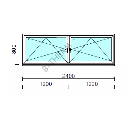 TO Bny-Bny ablak.  240x 80 cm (Rendelhető méretek: szélesség 235-240 cm, magasság 80-84 cm.) Deluxe A85 profilból