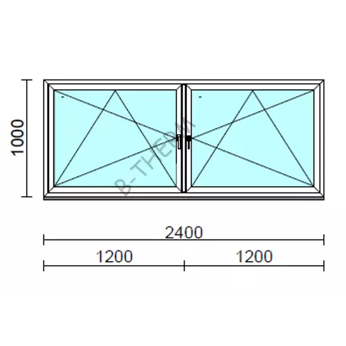 TO Bny-Bny ablak.  240x100 cm (Rendelhető méretek: szélesség 235-240 cm, magasság 95-104 cm.) Deluxe A85 profilból