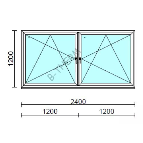 TO Bny-Bny ablak.  240x120 cm (Rendelhető méretek: szélesség 235-240 cm, magasság 115-124 cm.)  New Balance 85 profilból