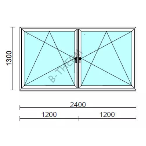 TO Bny-Bny ablak.  240x130 cm (Rendelhető méretek: szélesség 235-240 cm, magasság 125-134 cm.) Deluxe A85 profilból
