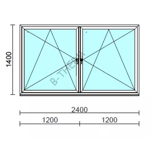 TO Bny-Bny ablak.  240x140 cm (Rendelhető méretek: szélesség 235-240 cm, magasság 135-144 cm.) Deluxe A85 profilból