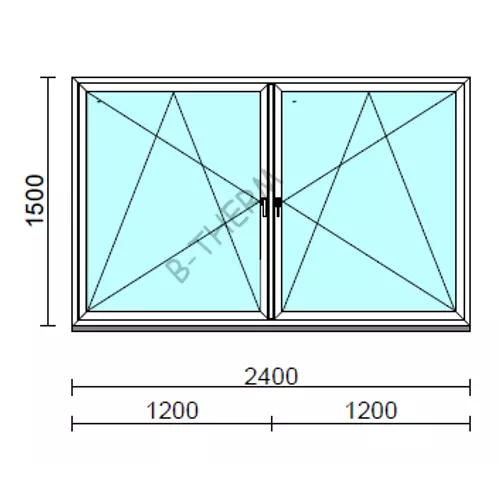 TO Bny-Bny ablak.  240x150 cm (Rendelhető méretek: szélesség 235-240 cm, magasság 145-154 cm.) Deluxe A85 profilból